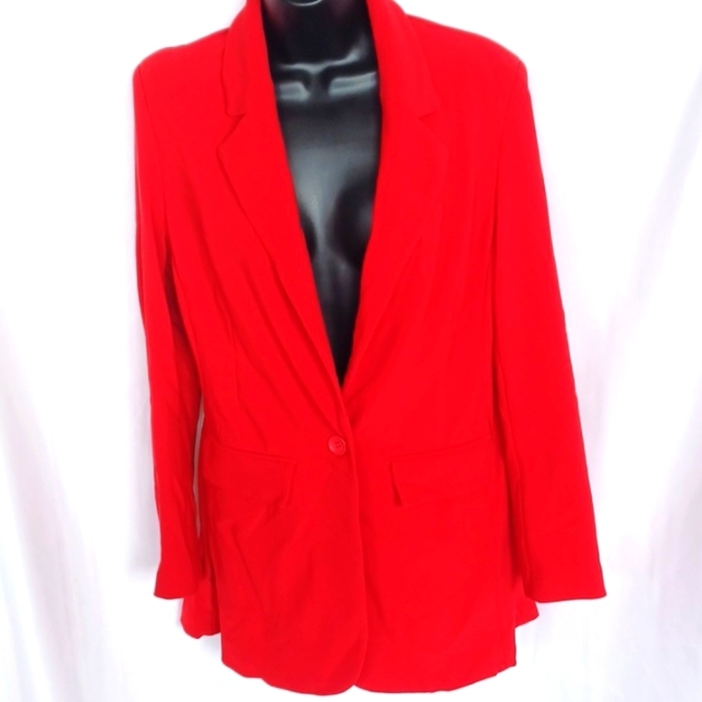 Boston Proper⚜ Gorgeous Vibrant Red Knit Jacket, stretchy, washable